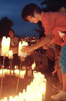 (2)Candles lit in Nagasaki on eve of A-bomb anniversary